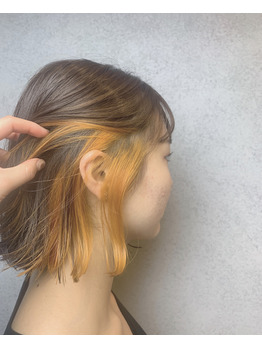 隠れオシャレなオレンジインナーカラー Hair Salon M新宿店